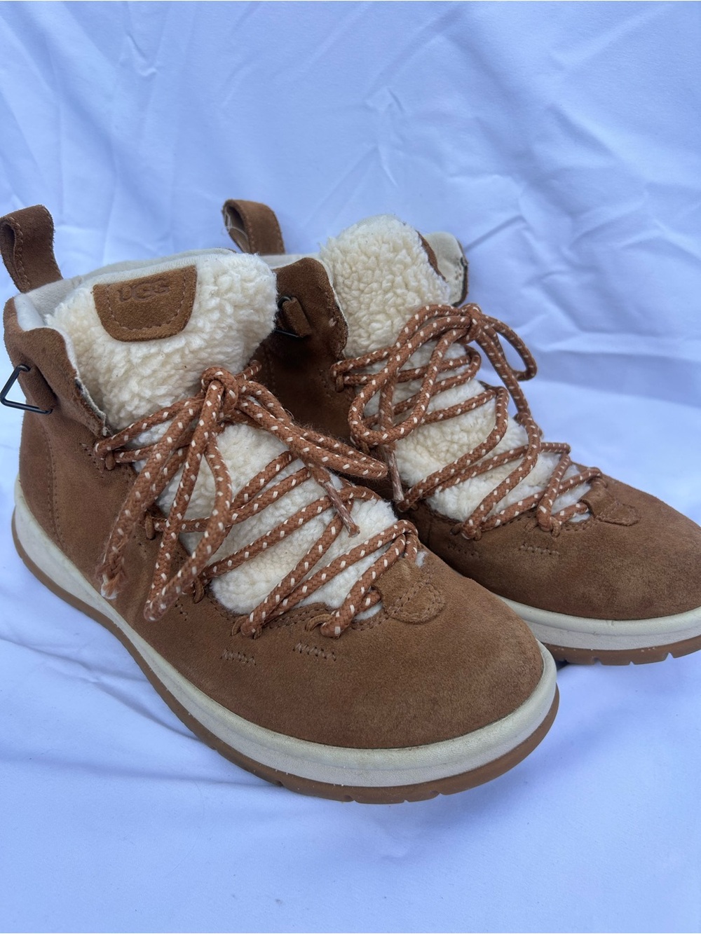 UGG Women’s Chestnut Suede Shearling-Lined Lace-Up Winter Boots